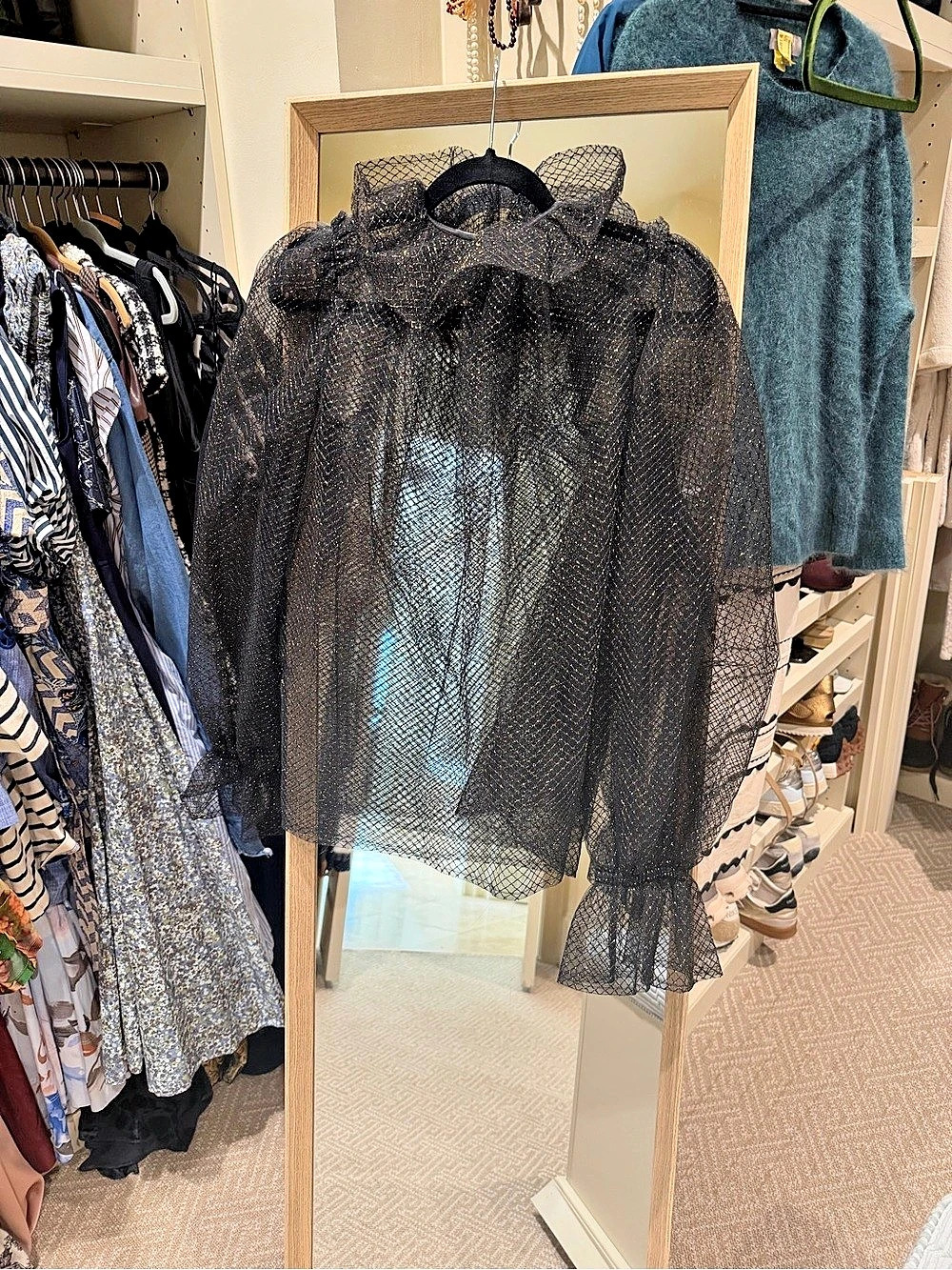 Dolce & Gabbana Black and Gold Sheer Blouse